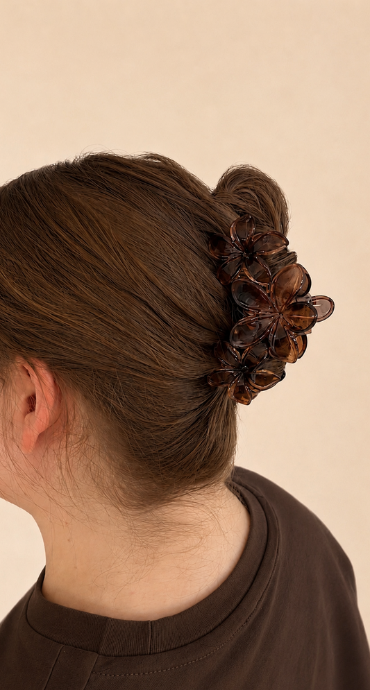 Brown Blossom hårklämma